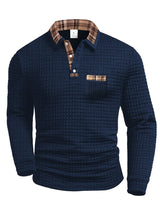 Arlen - Soft-Touch Langarm-Poloshirt mit Karomuster