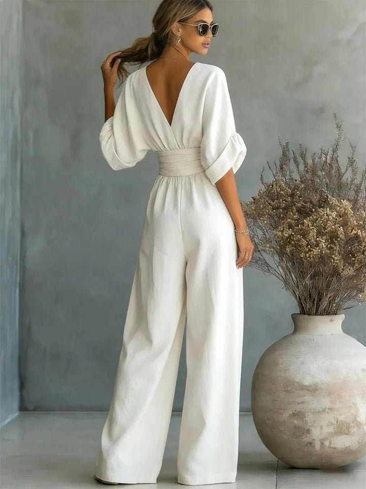 Solavie - Fliessender Jumpsuit mit weitem Bein