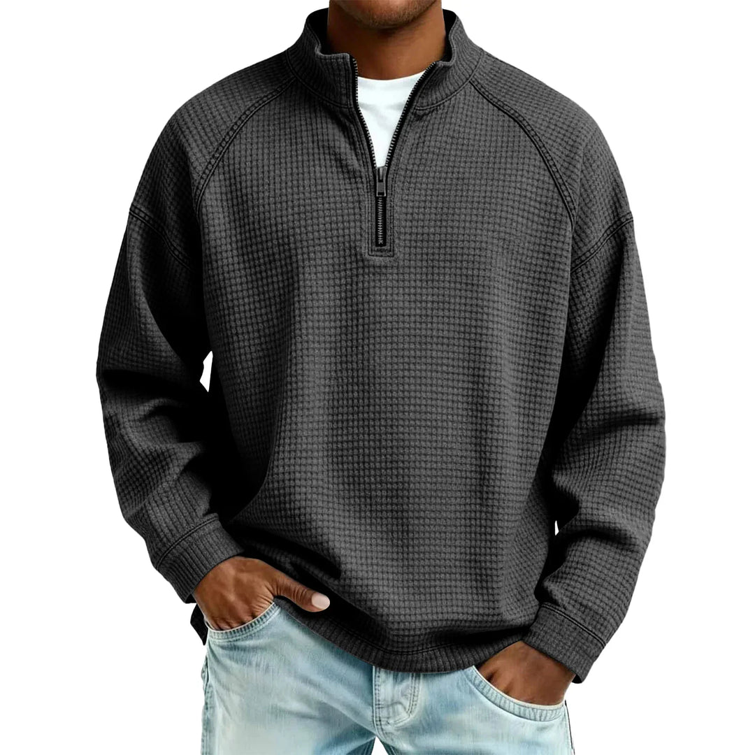 Jude - Strukturiertes Waffelstrick-Sweatshirt