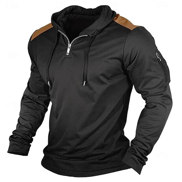Carter - Half-Zip-Hoodie mit Kontrast-Schultern