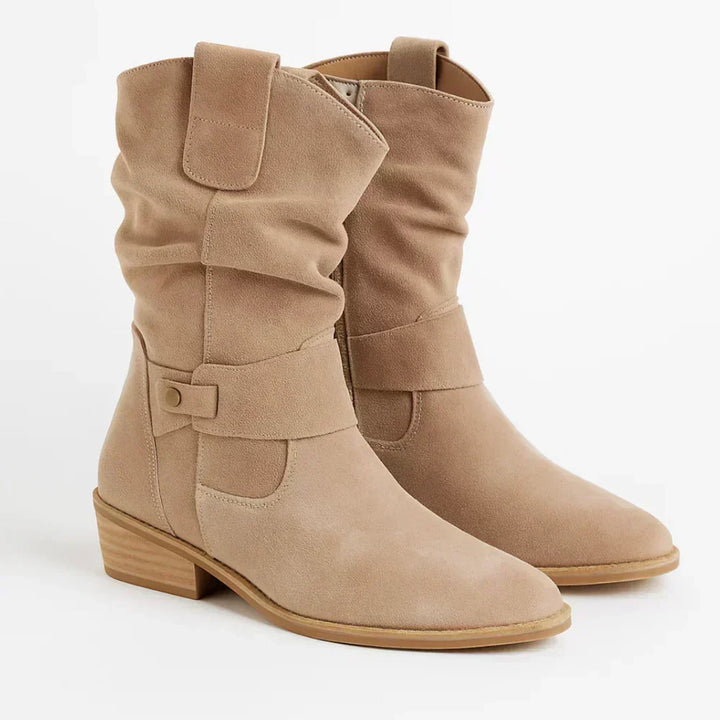 Calluna - wadenhohe Soft-Touch-Stiefel mit Blockabsatz