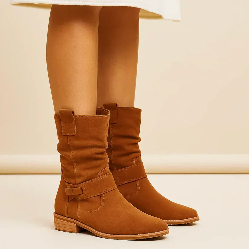 Calluna - wadenhohe Soft-Touch-Stiefel mit Blockabsatz