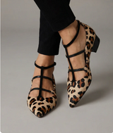 Georgina - Raffinierte Riemchensandalen mit Leopard-Print