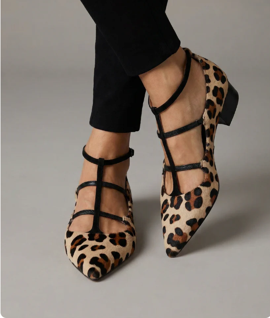 Georgina - Raffinierte Riemchensandalen mit Leopard-Print