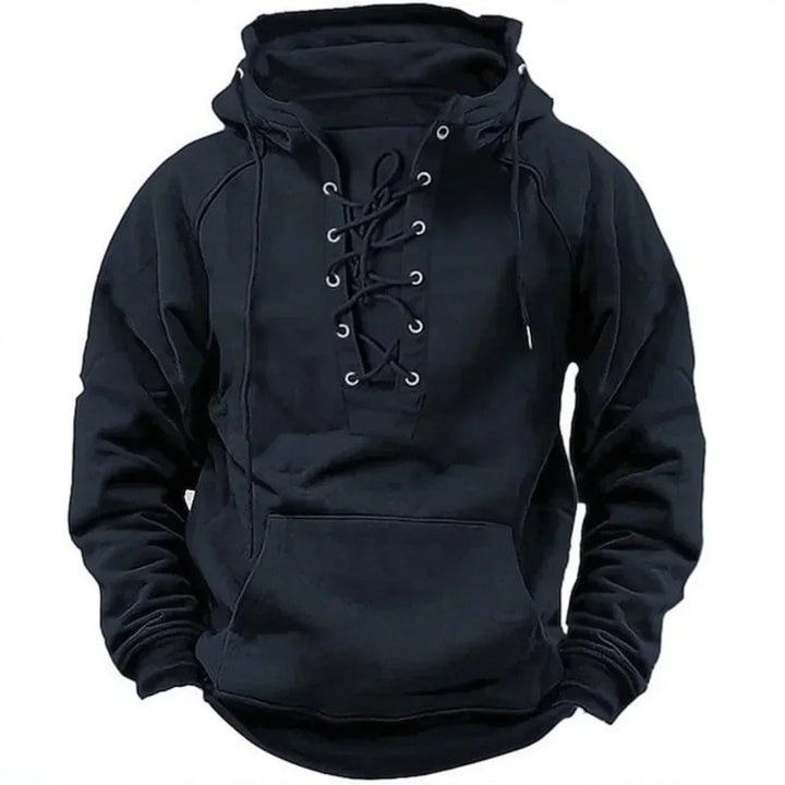 Bervin - Schwerer Hoodie mit Schnürung
