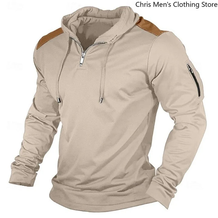 Carter - Half-Zip-Hoodie mit Kontrast-Schultern