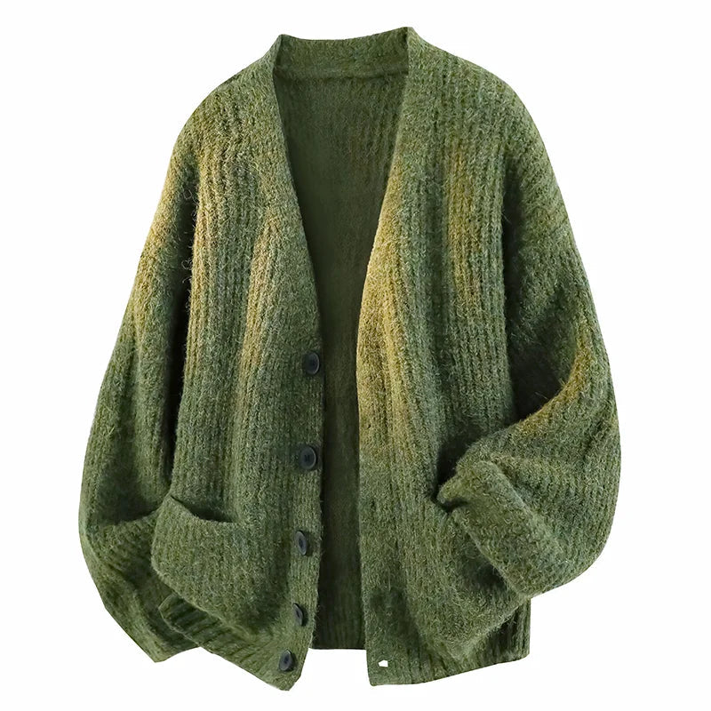 Galienne - Soft-Touch Oversize-Cardigan mit V-Ausschnitt