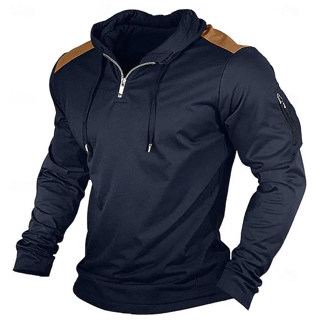 Carter - Half-Zip-Hoodie mit Kontrast-Schultern