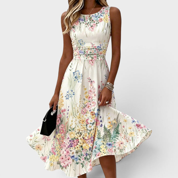 Inara - Geblümtes Soft-Touch-Midikleid