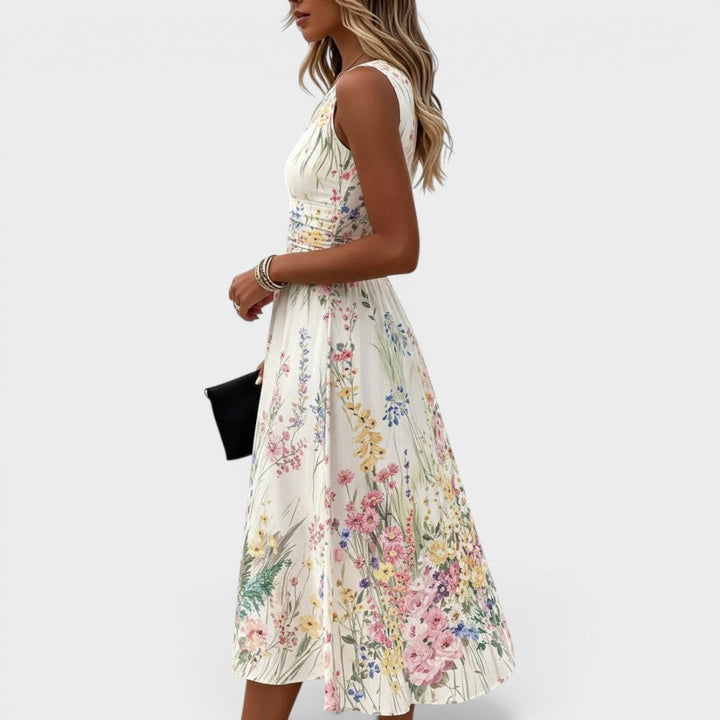 Inara - Geblümtes Soft-Touch-Midikleid