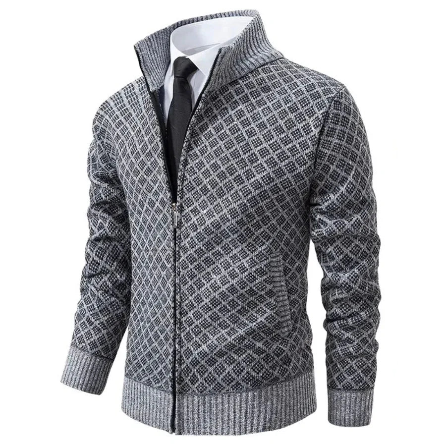 Aris - Gemusterter Cardigan mit Frontreissverschluss