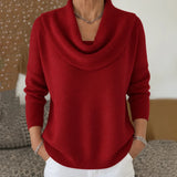 Esti - Soft-Touch-Pullover mit Wasserfallkragen