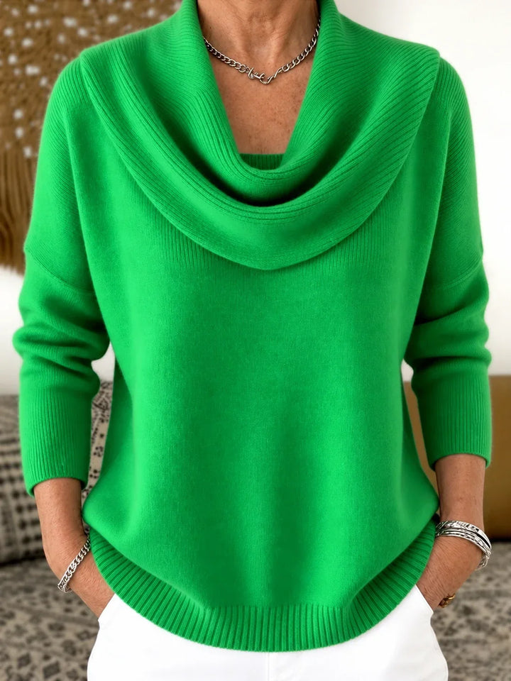 Esti - Soft-Touch-Pullover mit Wasserfallkragen