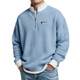 Peldon - Waffelstrick-Viertelreissverschluss-Pullover