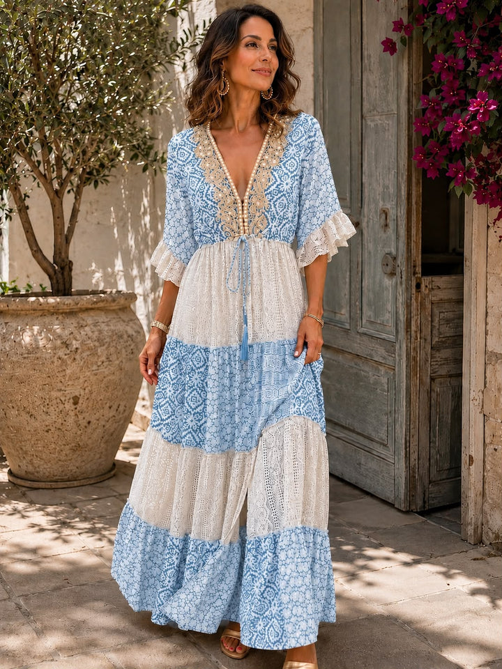 Faustine - Soft-Touch-Spitzen-Maxikleid