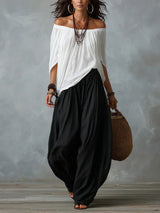 Ottavia - Zweiteiler mit schulterfreiem Boho-Top und Haremhose
