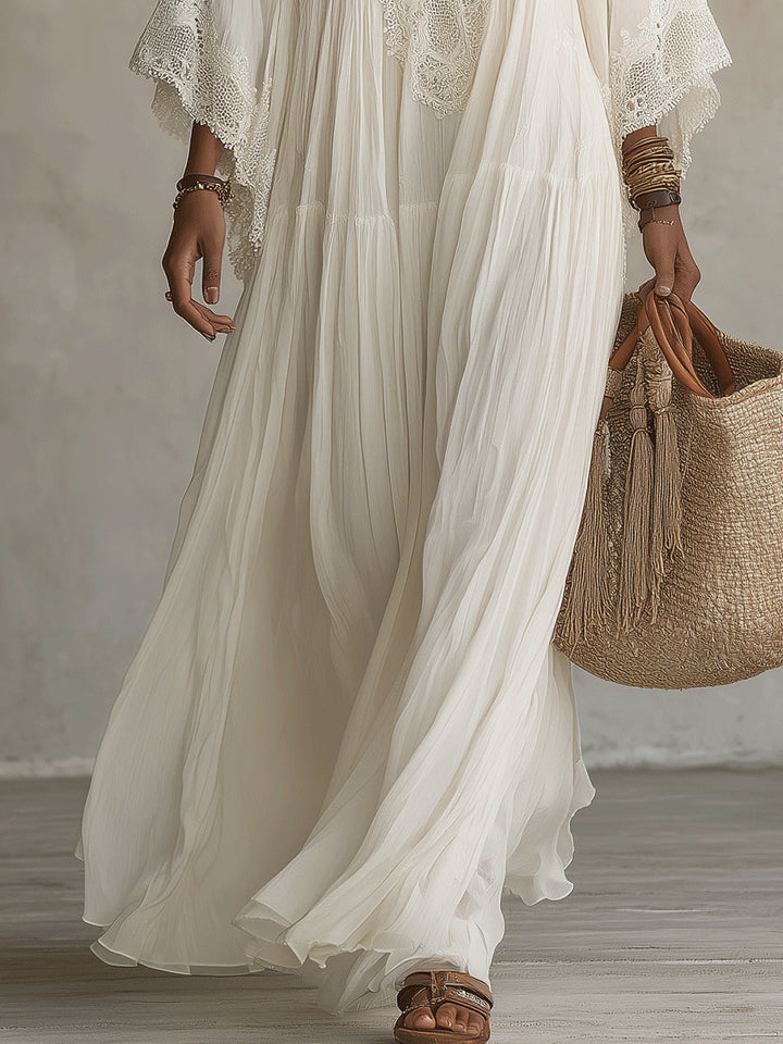 Elenisse - Zartes Plissé-Maxikleid