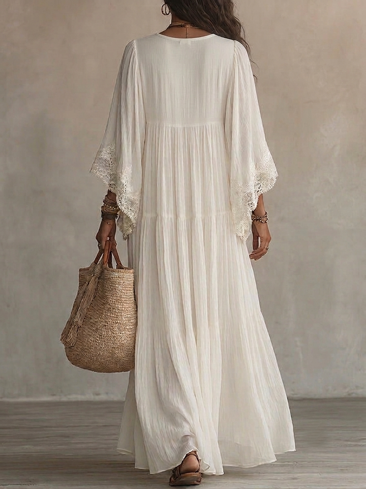 Elenisse - Zartes Plissé-Maxikleid
