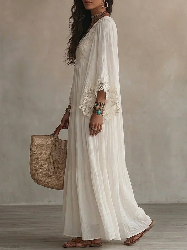 Aerinne - Luftiges, plissiertes Maxikleid