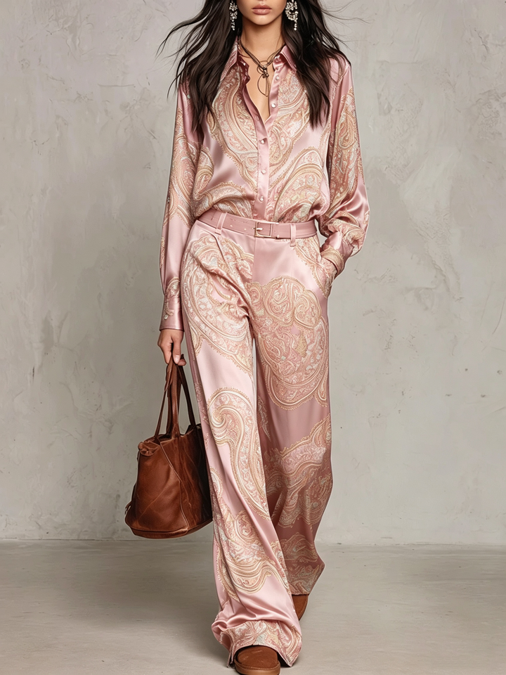Lorelei - Seidiges Paisley-Zweiteiler-Set