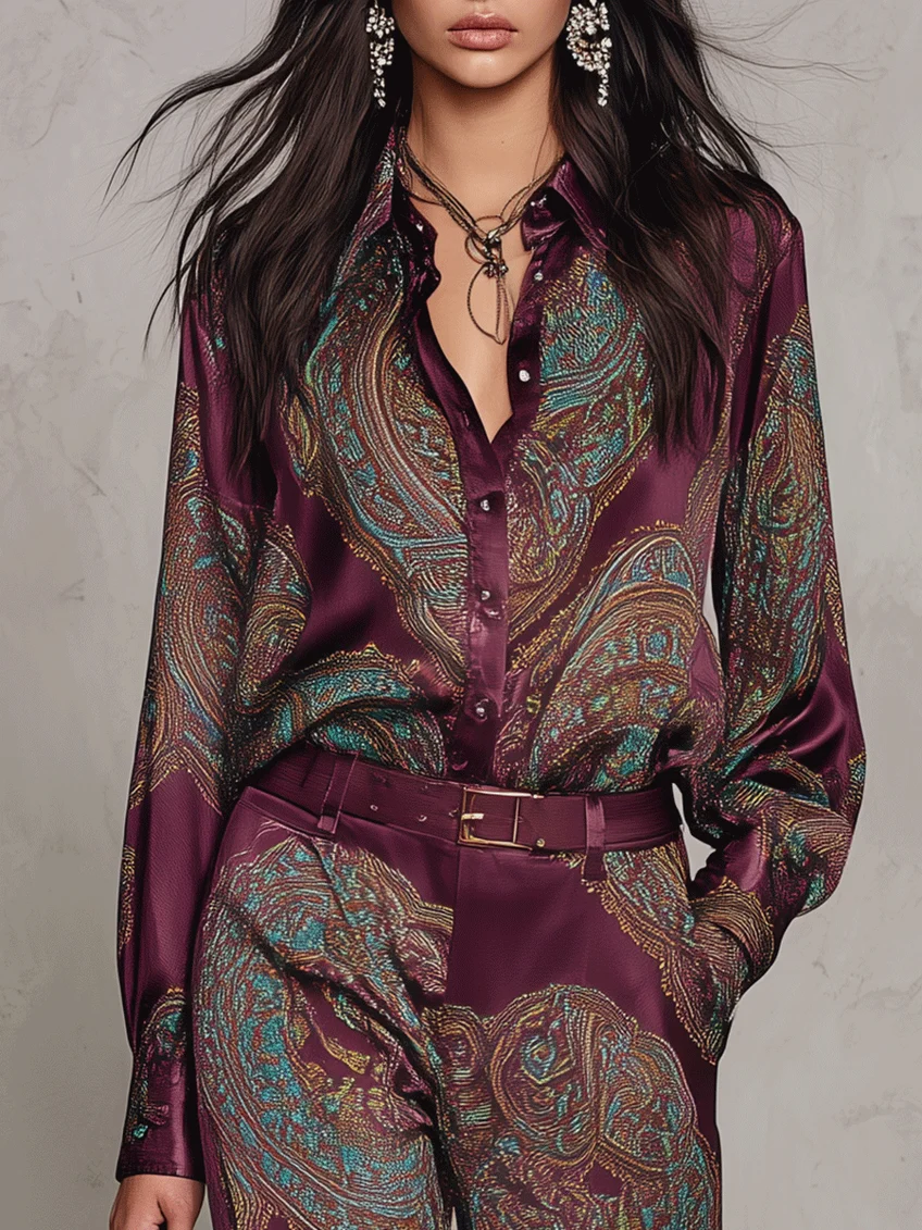 Lorelei - Seidiges Paisley-Zweiteiler-Set