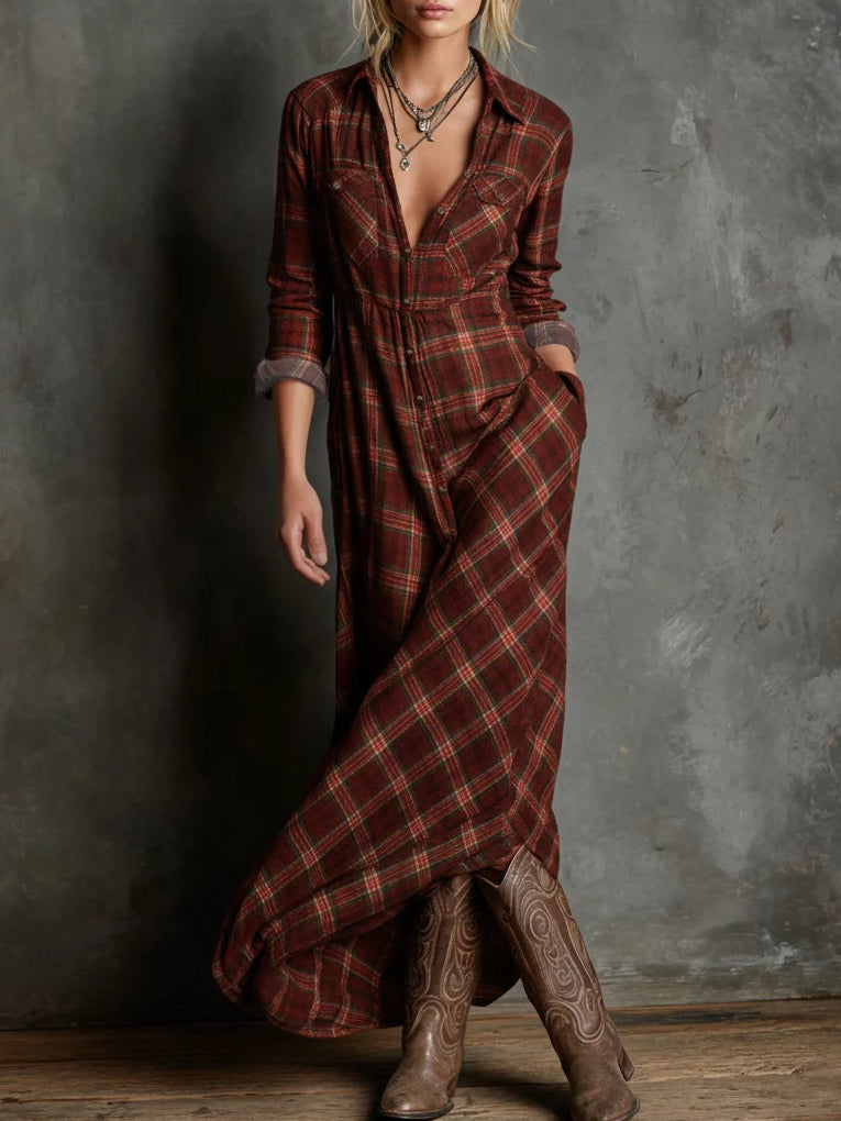 Zuri - Elegantes Maxi-Hemdblusenkleid