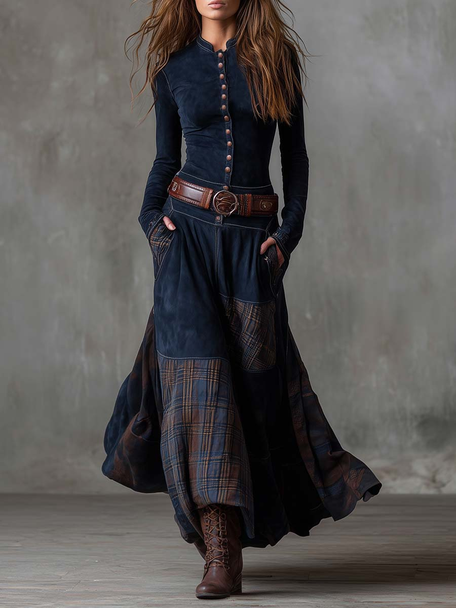 Feline - Soft-Touch Patchwork-Kleid