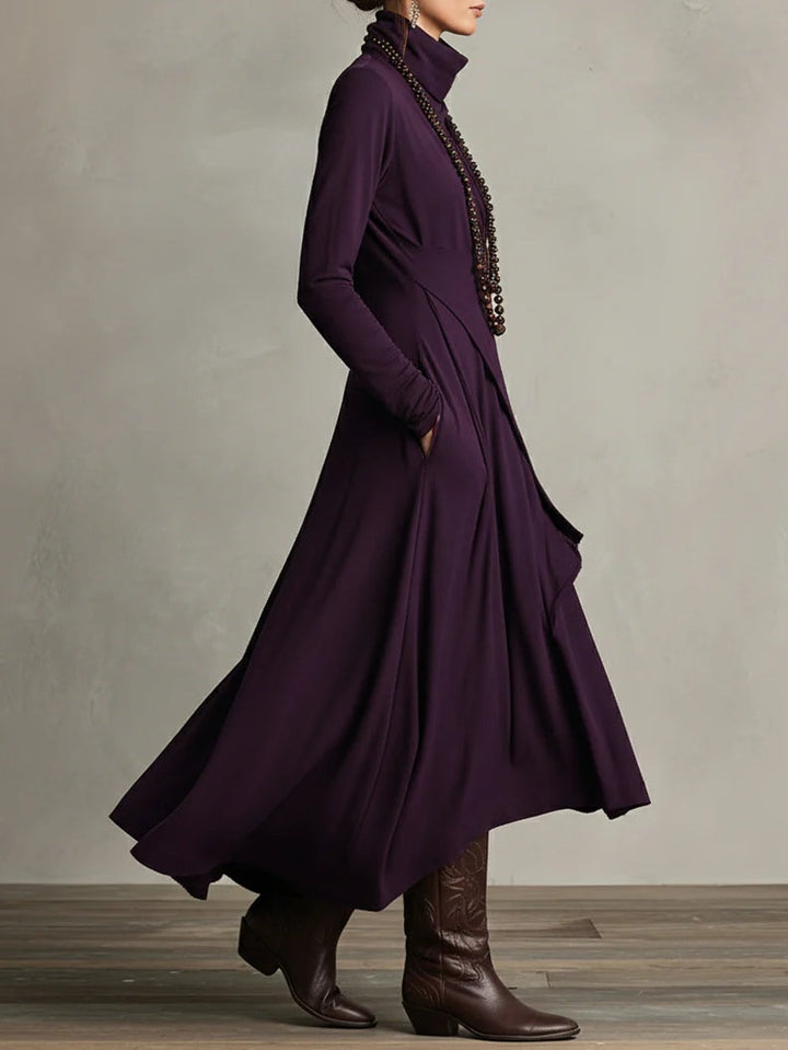 Celenora - Soft-Touch Maxikleid mit Hochkragen