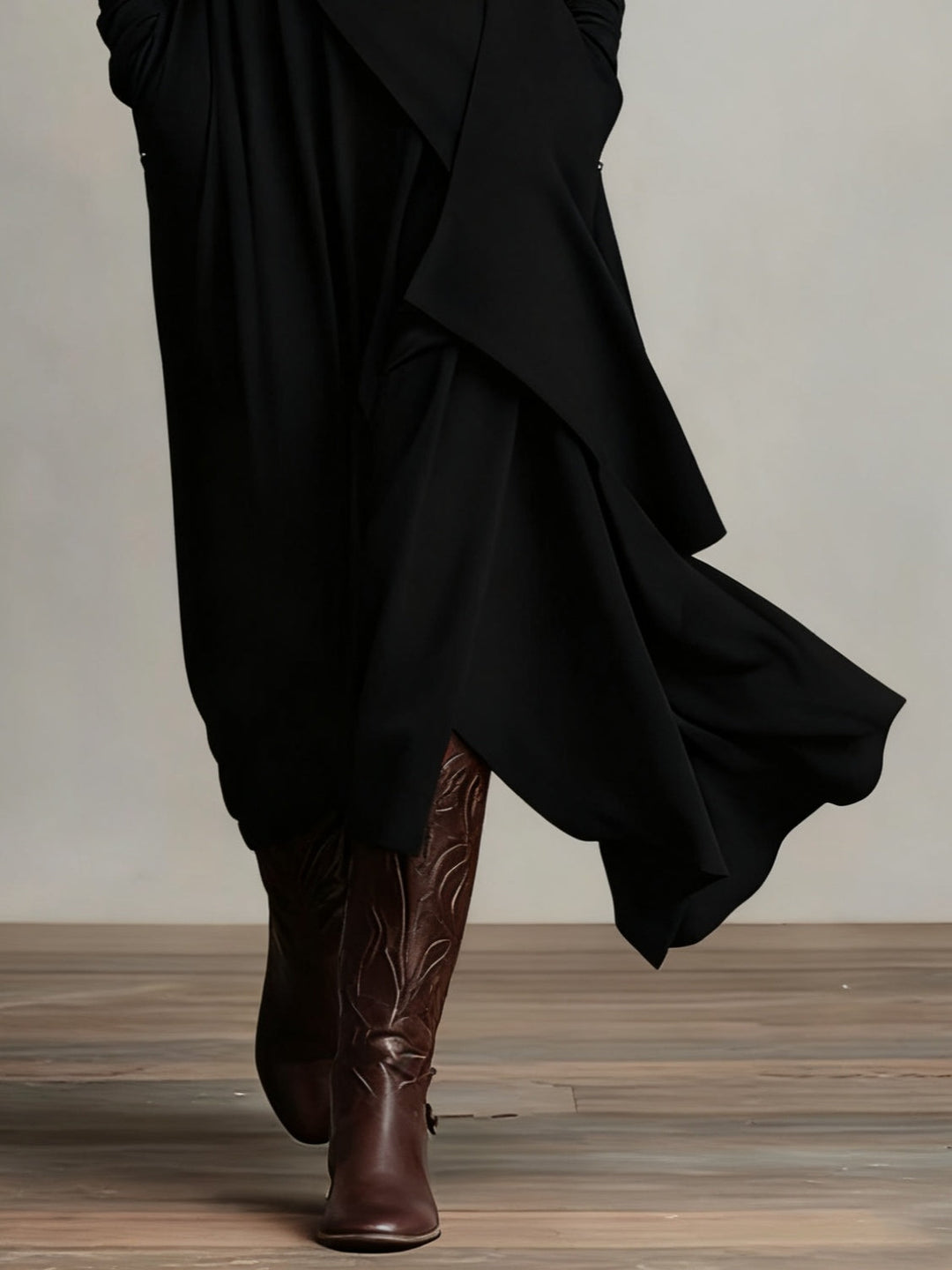 Celenora - Soft-Touch Maxikleid mit Hochkragen