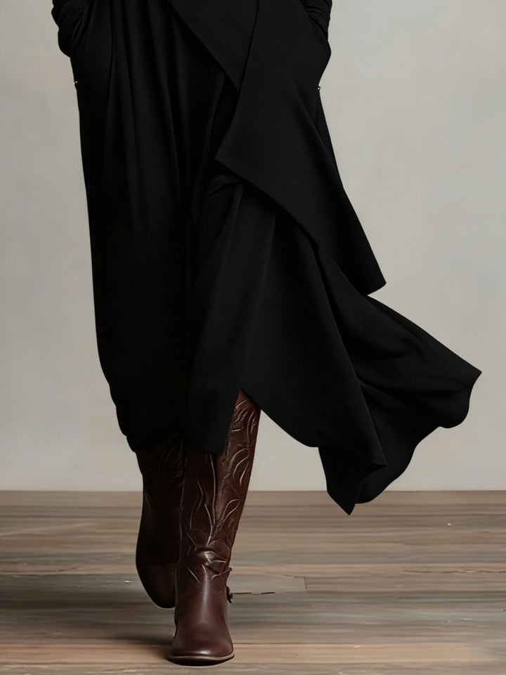 Celenora - Soft-Touch Maxikleid mit Hochkragen