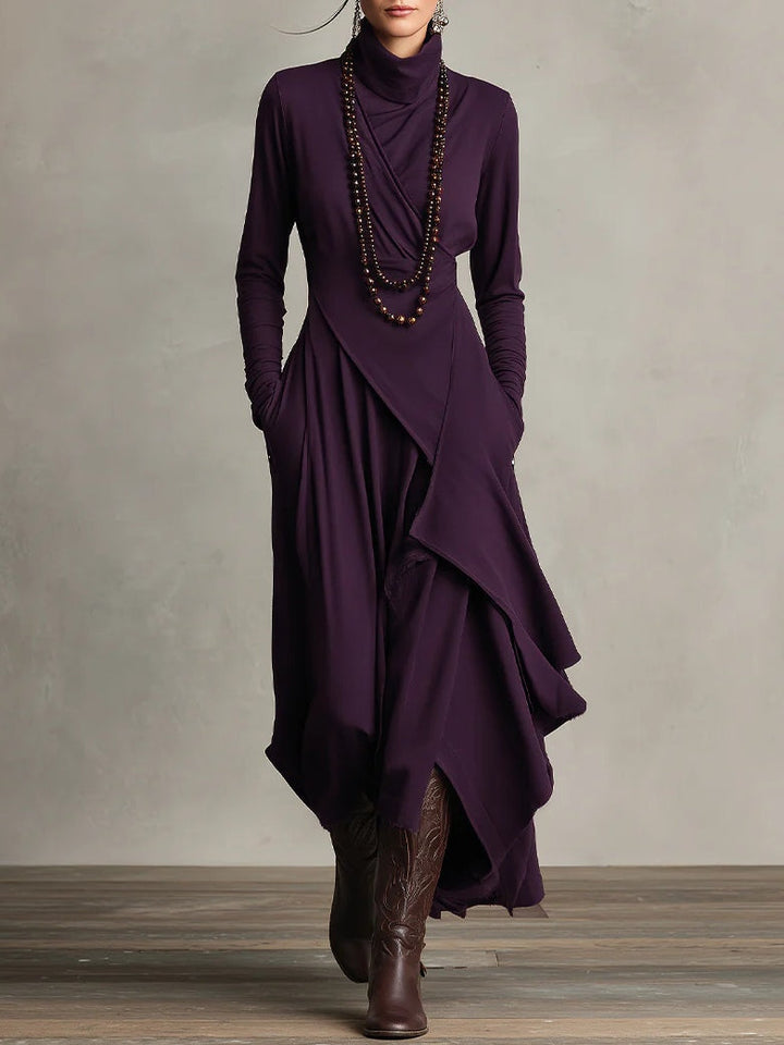 Celenora - Soft-Touch Maxikleid mit Hochkragen