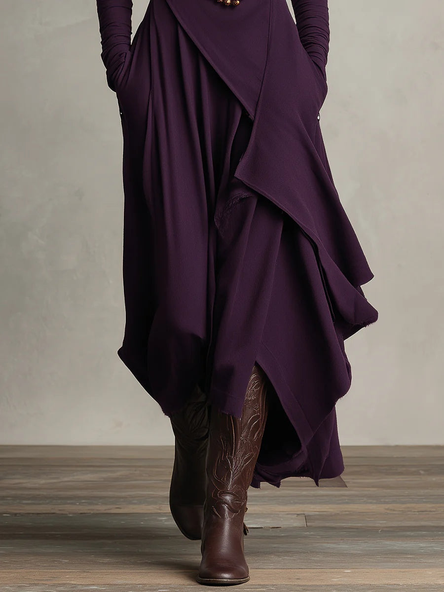 Celenora - Soft-Touch Maxikleid mit Hochkragen