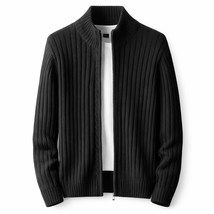 Cass - Strukturierter Cardigan mit Reissverschluss