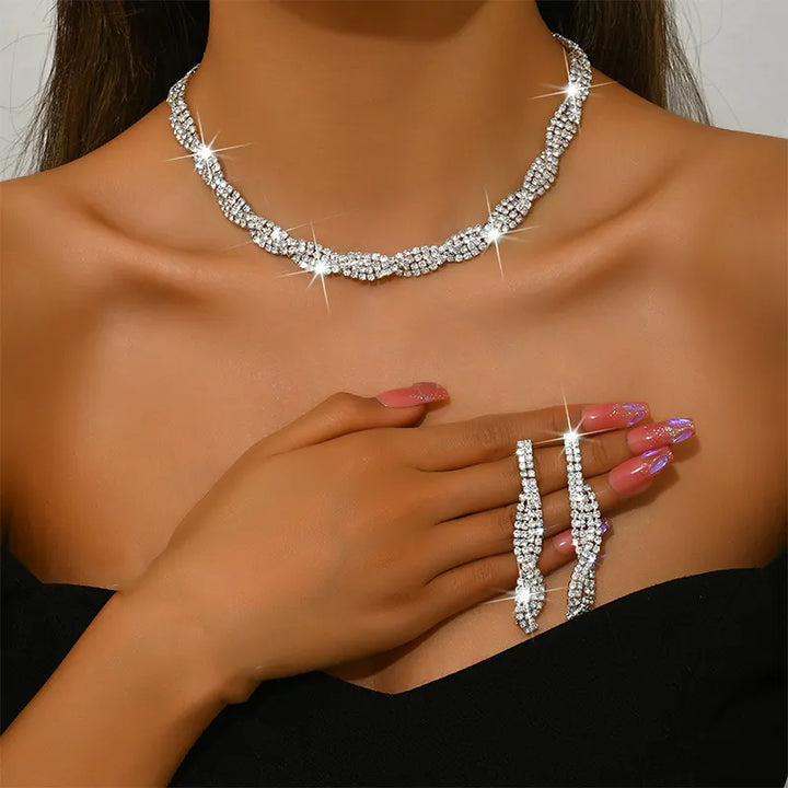 Alessara - Kristall-Twist-Schmuck-Set
