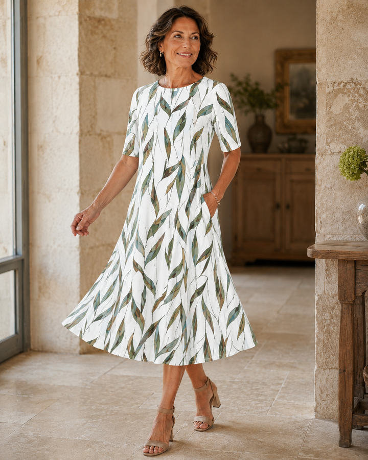 Hestia - Florales Midikleid in Soft-Touch-Qualität