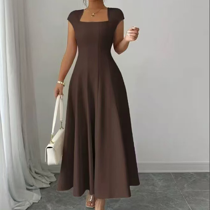 Ysolenne - Midikleid mit weicher Haptik und quadratischem Ausschnitt
