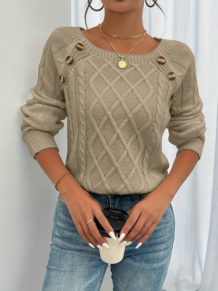 Rosabelle - Strukturierter Pullover mit Knopfleiste