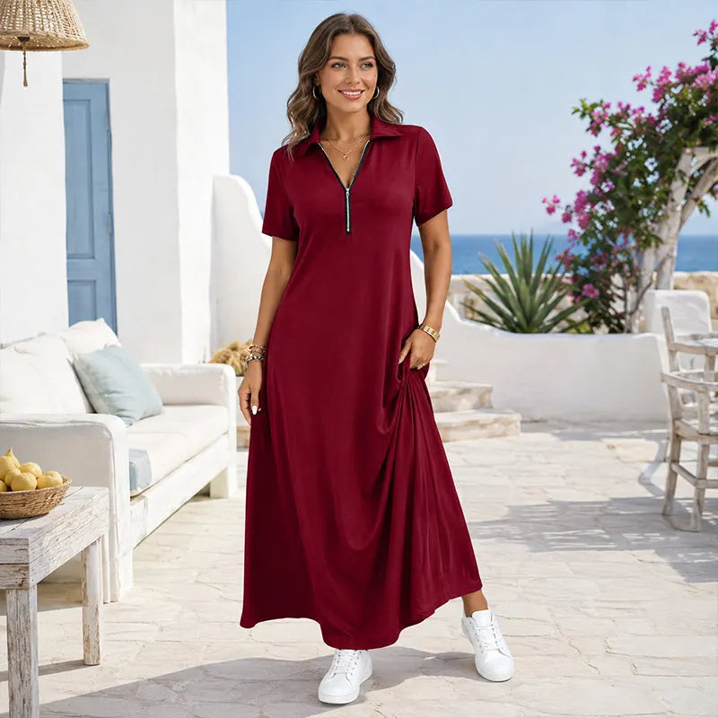 Primelle - Maxikleid mit weicher Haptik und Reissverschluss am Ausschnitt