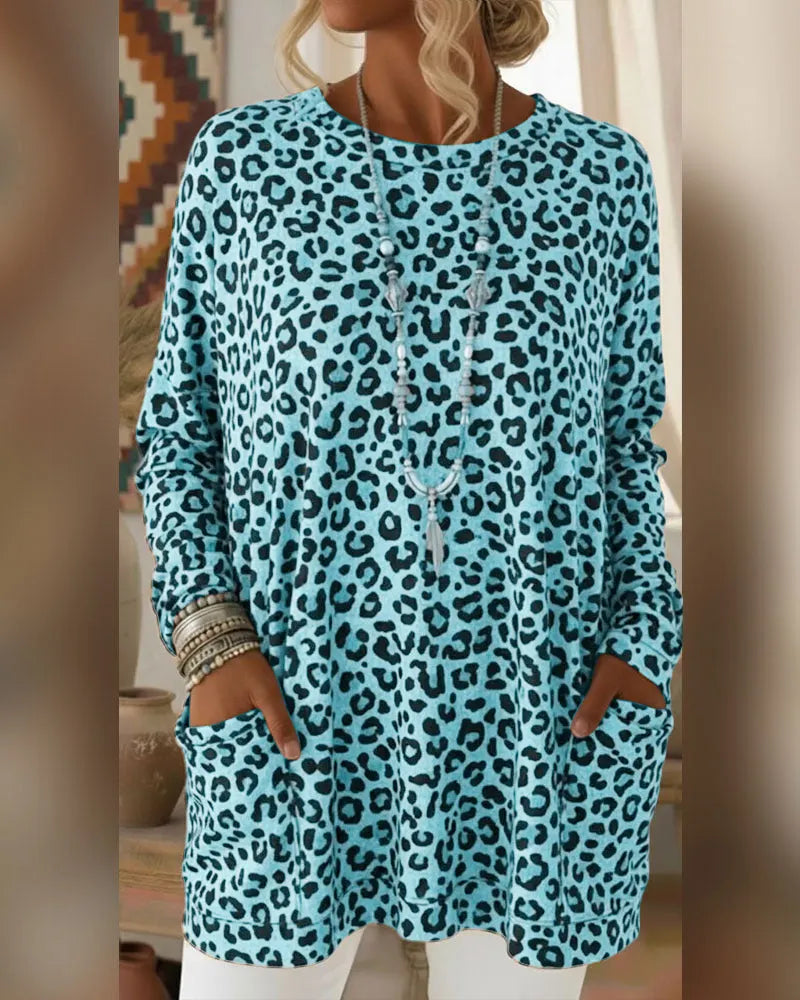 Calivelle - Longsleeve mit Leopard-Print und weicher Haptik