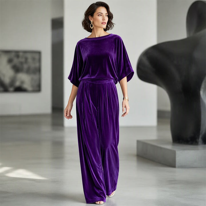 Ainhoa - Eleganter Samt-Jumpsuit mit weitem Bein