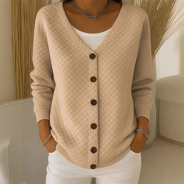 Delavie - gesteppter Strick-Cardigan mit Knöpfen