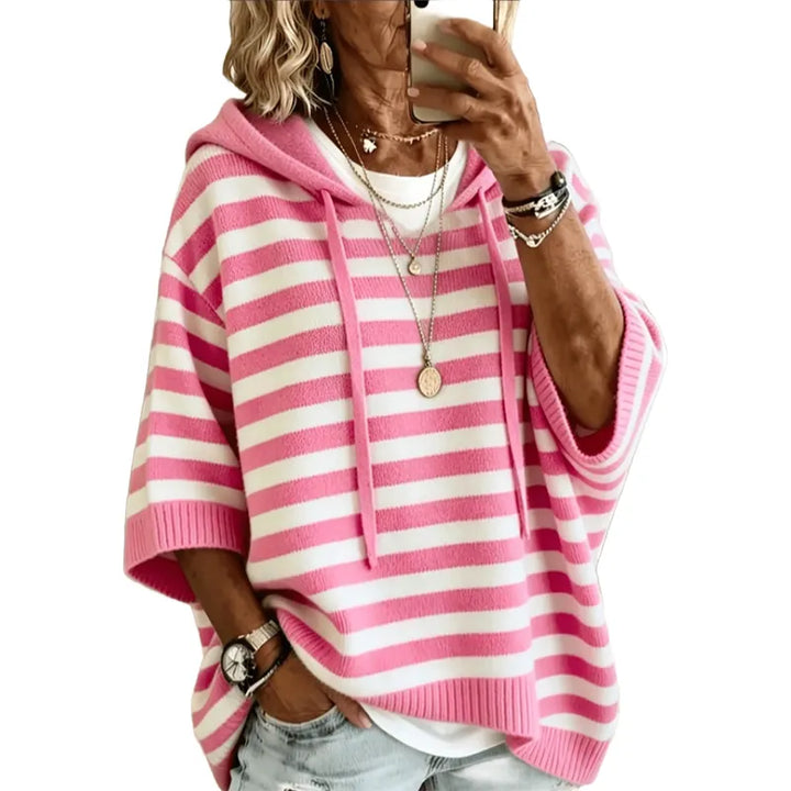 Leontine - Gestreifter Strick-Hoodie