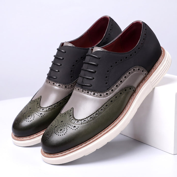 Adwin - Polierte zweifarbige Oxford-Schuhe