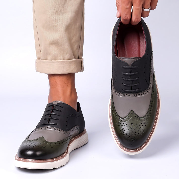 Adwin - Polierte zweifarbige Oxford-Schuhe
