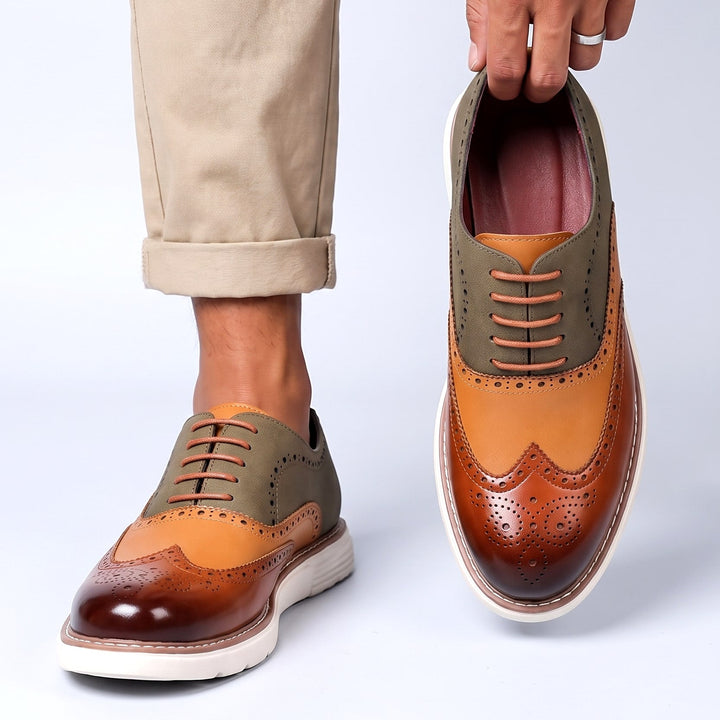 Adwin - Polierte zweifarbige Oxford-Schuhe