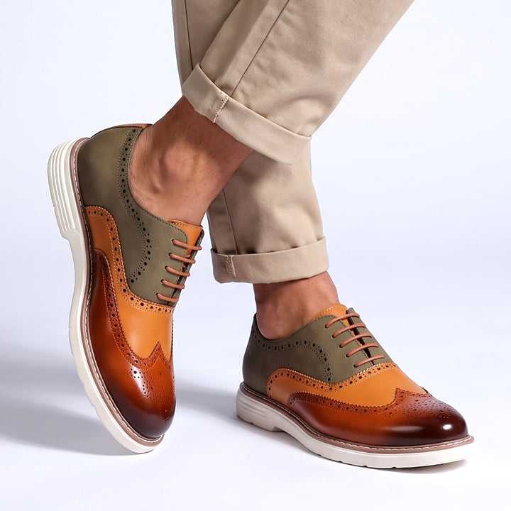 Adwin - Polierte zweifarbige Oxford-Schuhe