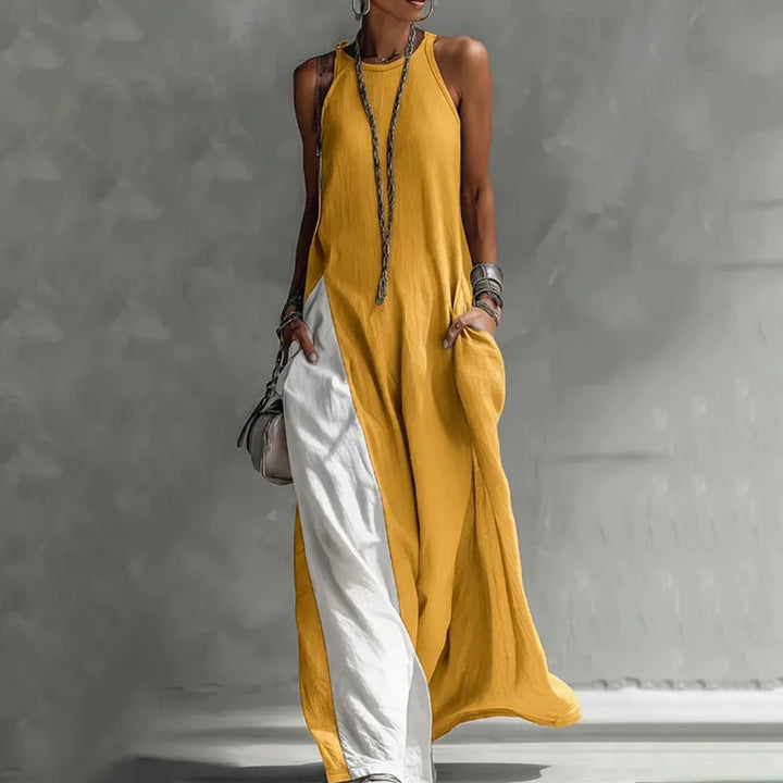 Zarella - Soft-Touch-Colorblock-Maxikleid