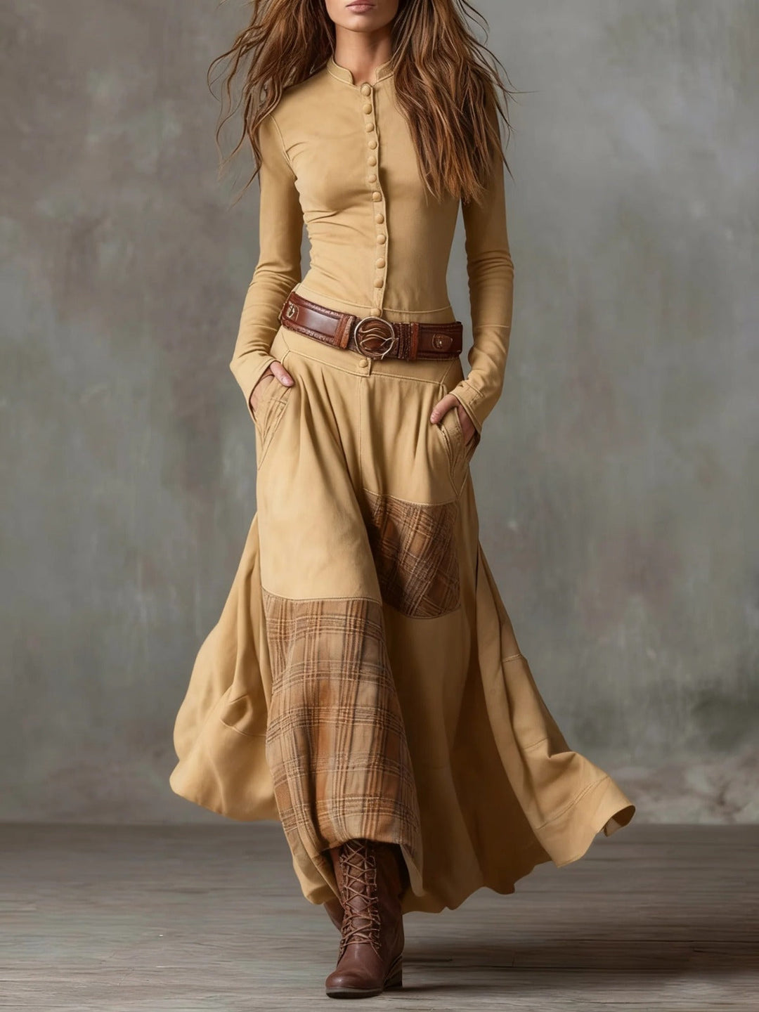Feline - Soft-Touch Patchwork-Kleid