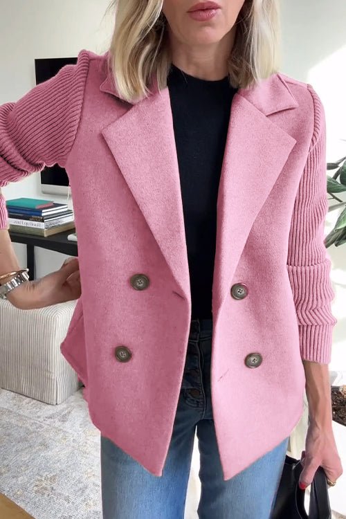 Ebba - Doppelreihiger Blazer mit Strickärmeln