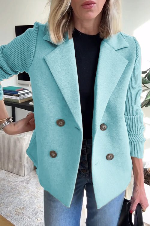 Ebba - Doppelreihiger Blazer mit Strickärmeln